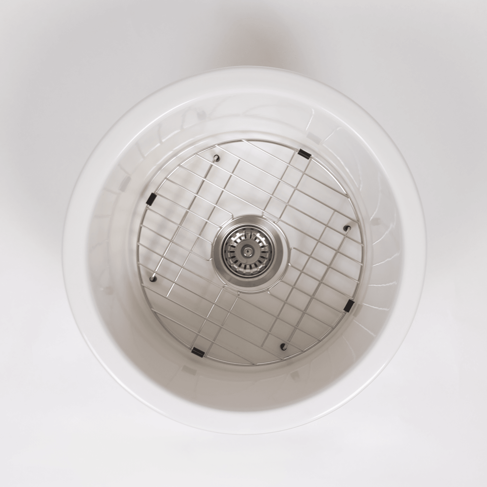 Jocasta 460x460 Gloss White Circle Fireclay Single Bowl gallery detail image