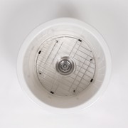 Jocasta 460x460 Gloss White Circle Fireclay Single Bowl gallery detail image