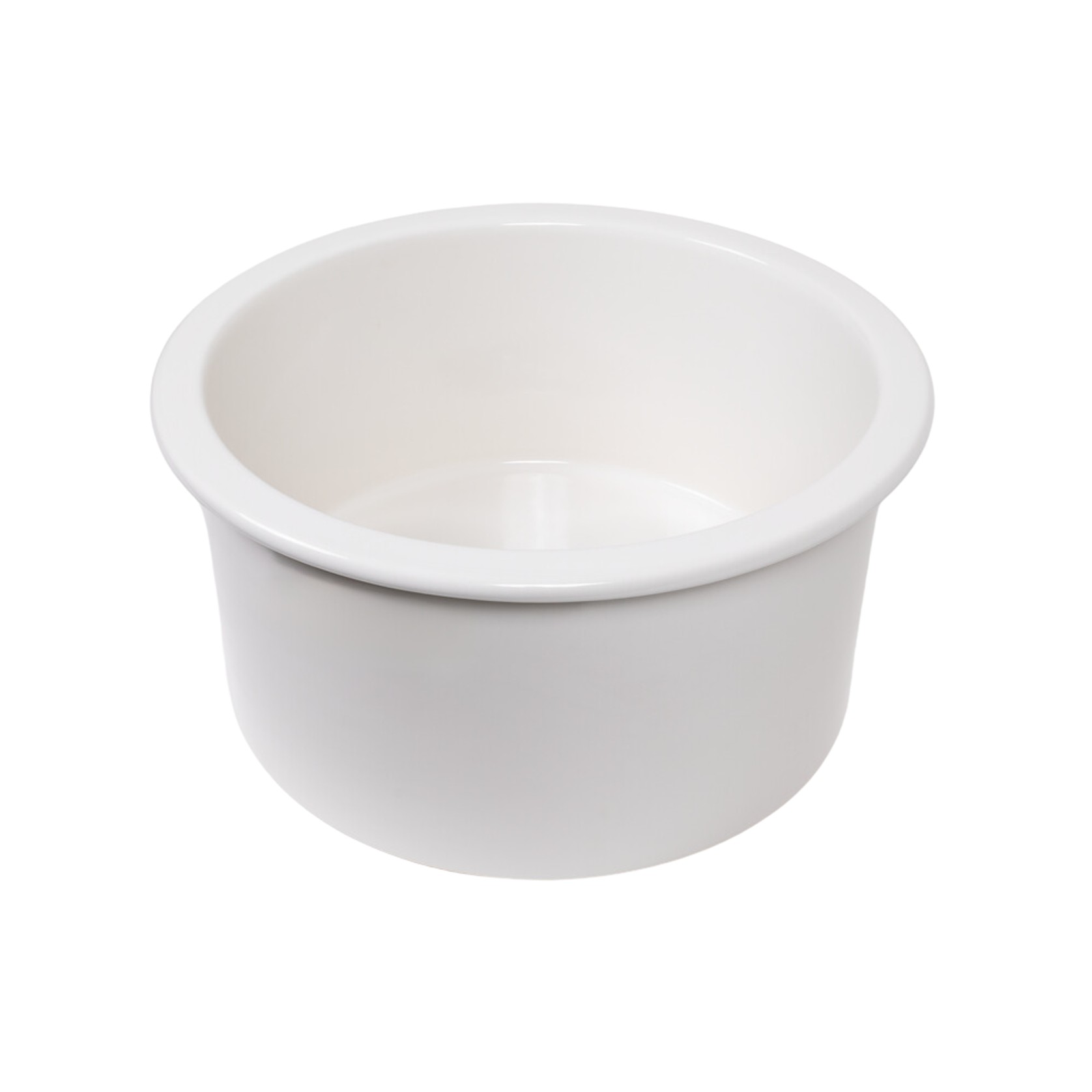Jocasta 460x460 Gloss White Circle Fireclay Single Bowl gallery detail image