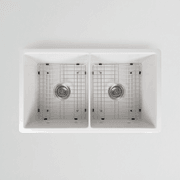 Fleur 813x483 Gloss White Fireclay Double Bowl Sink gallery detail image