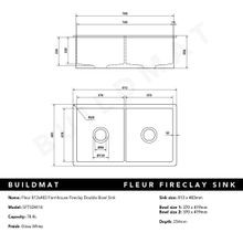 Fleur 813x483 Gloss White Fireclay Double Bowl Sink gallery detail image