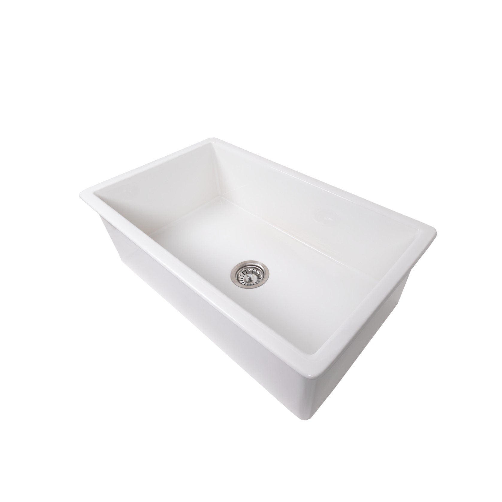 Tamsin 813x483 Gloss White Fireclay Single Bowl Sink gallery detail image