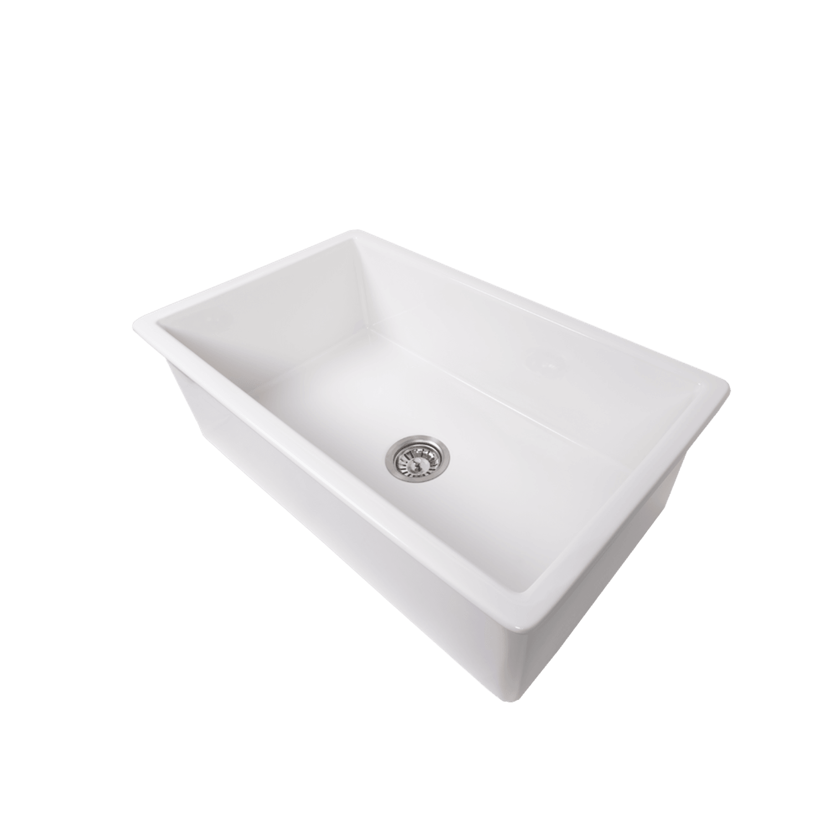 Tamsin 813x483 Gloss White Fireclay Single Bowl Sink gallery detail image
