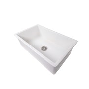 Tamsin 813x483 Gloss White Fireclay Single Bowl Sink gallery detail image