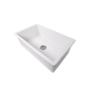 Tamsin 813x483 Gloss White Fireclay Single Bowl Sink gallery detail image