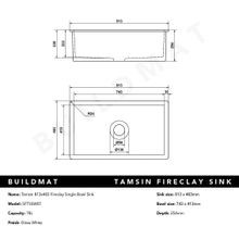 Tamsin 813x483 Gloss White Fireclay Single Bowl Sink gallery detail image