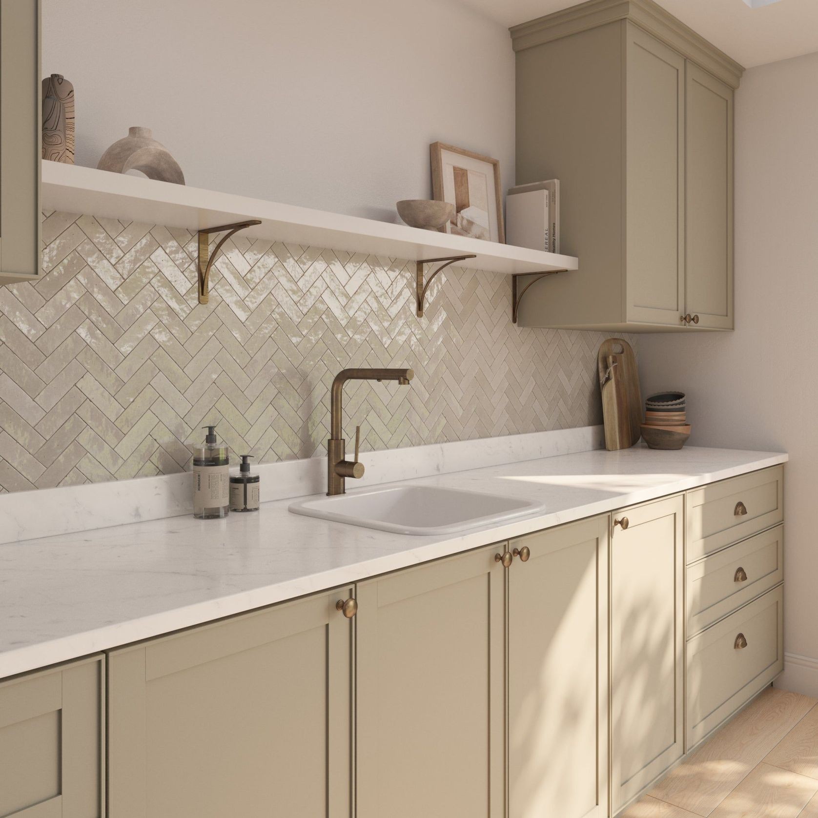 Abigail 483 x483 Gloss White Fireclay Single Bowl Sink gallery detail image