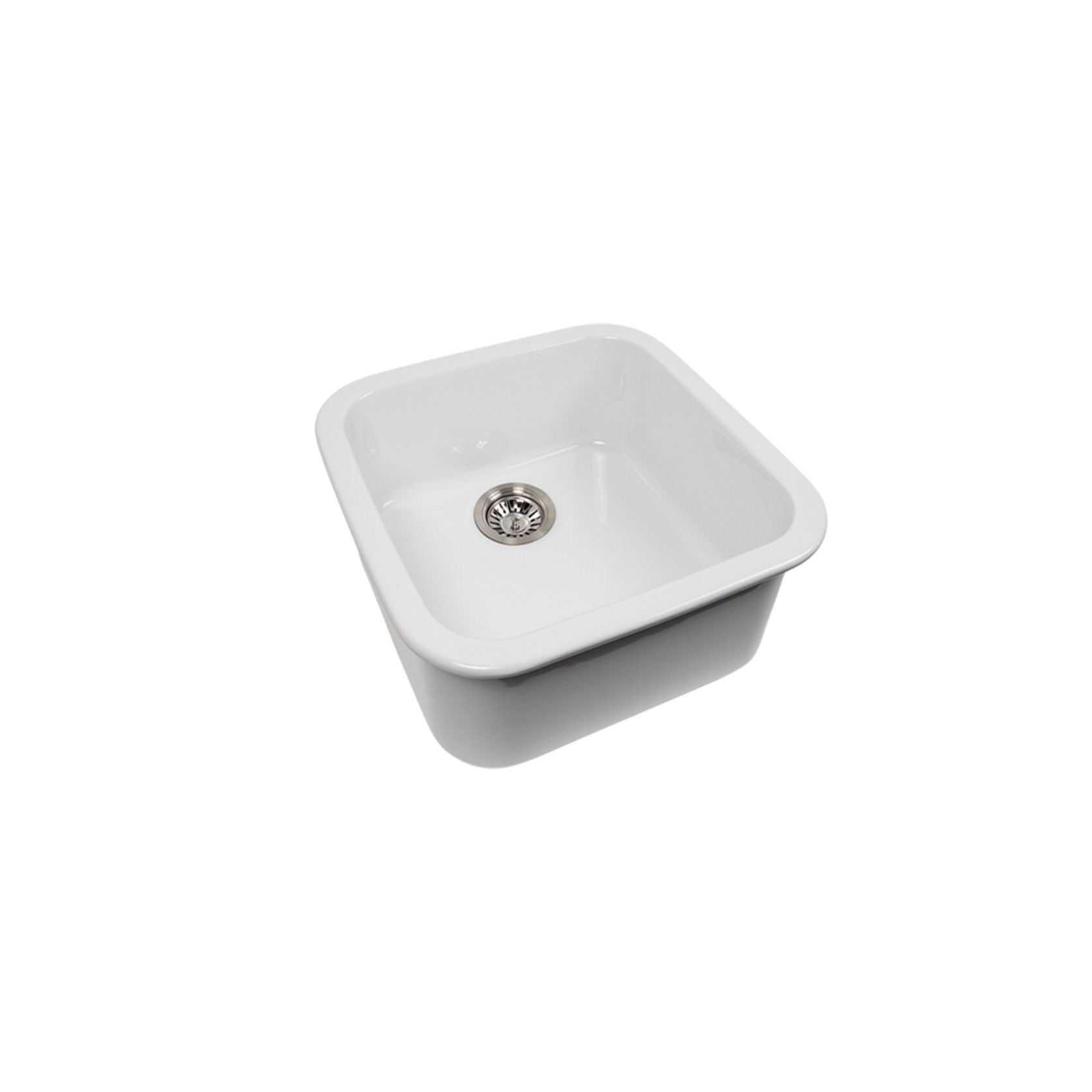 Abigail 483 x483 Gloss White Fireclay Single Bowl Sink gallery detail image