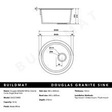 Douglas 460x460 White Granite Circle Single Bowl Sink gallery detail image