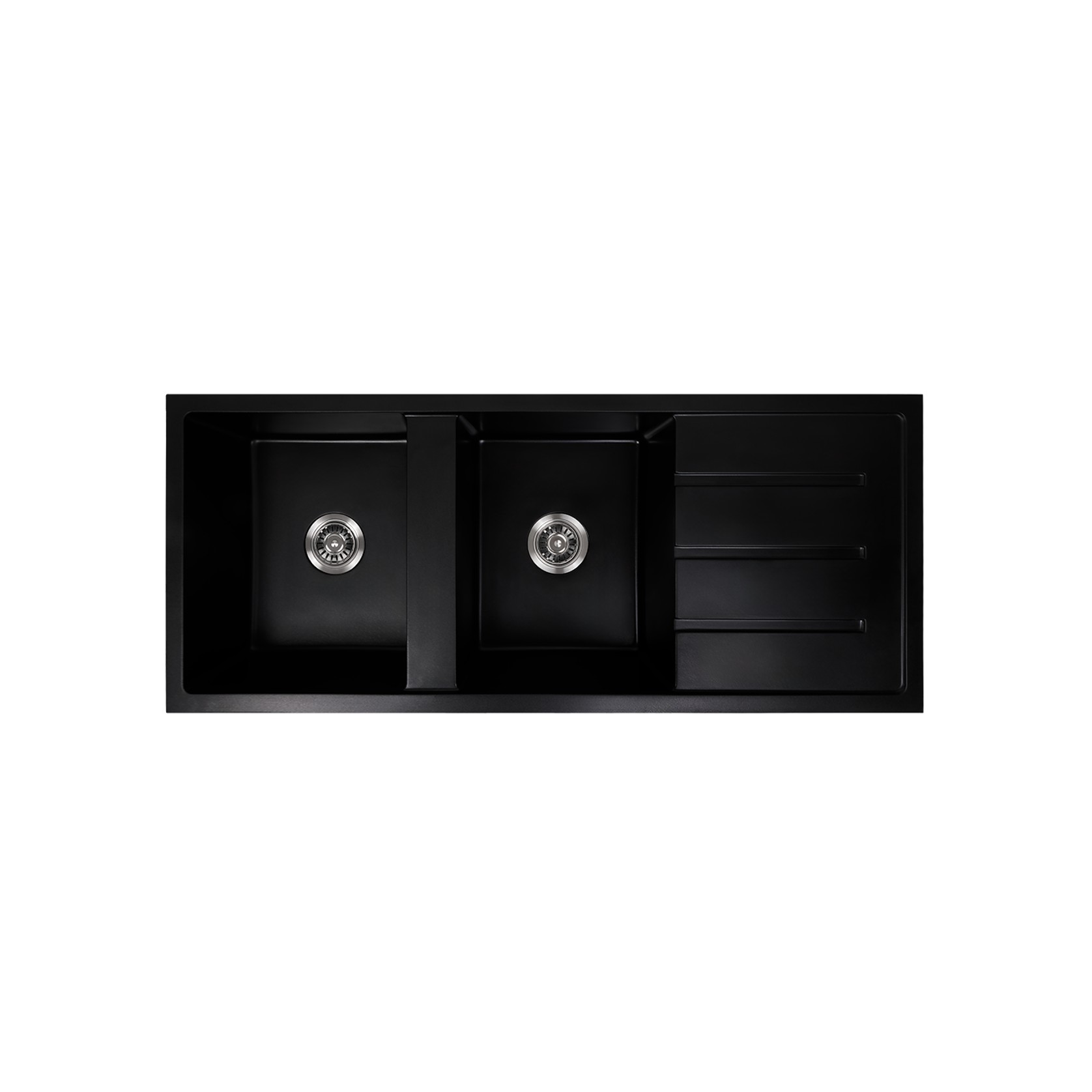 Darlene 1200x500 Black Granite Drainboard Bowl Sink gallery detail image