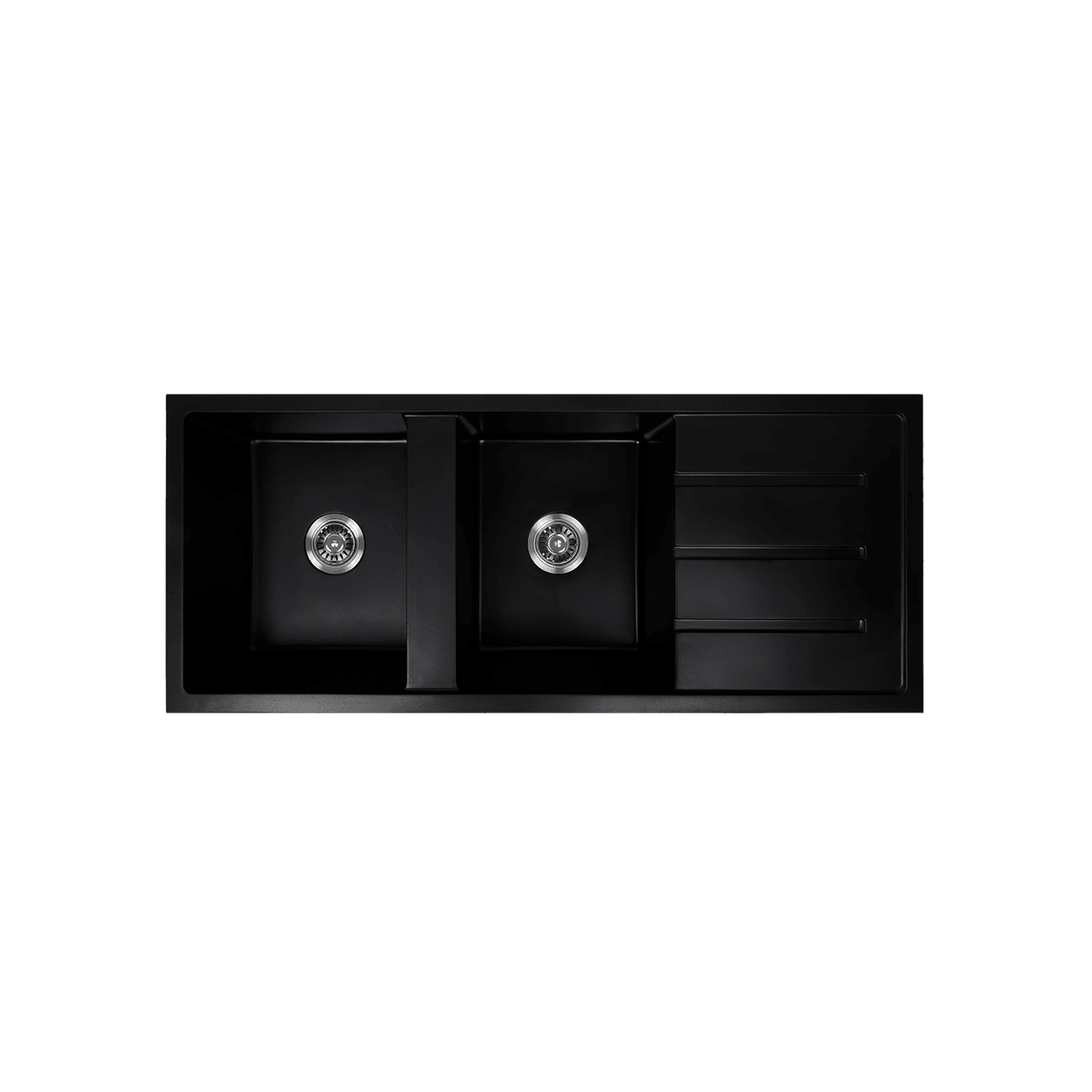 Darlene 1200x500 Black Granite Drainboard Bowl Sink gallery detail image