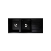 Darlene 1200x500 Black Granite Drainboard Bowl Sink gallery detail image