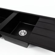 Darlene 1200x500 Black Granite Drainboard Bowl Sink gallery detail image