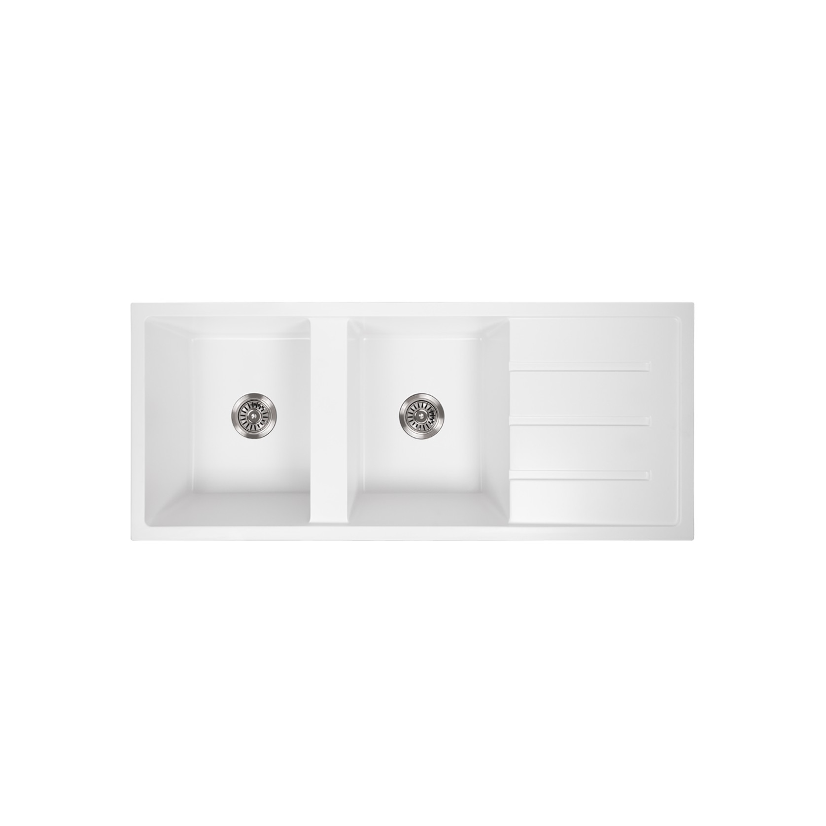 Darlene 1200x500 White Granite Drainboard Sink gallery detail image