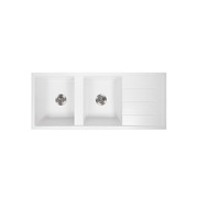 Darlene 1200x500 White Granite Drainboard Sink gallery detail image