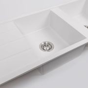 Darlene 1200x500 White Granite Drainboard Sink gallery detail image