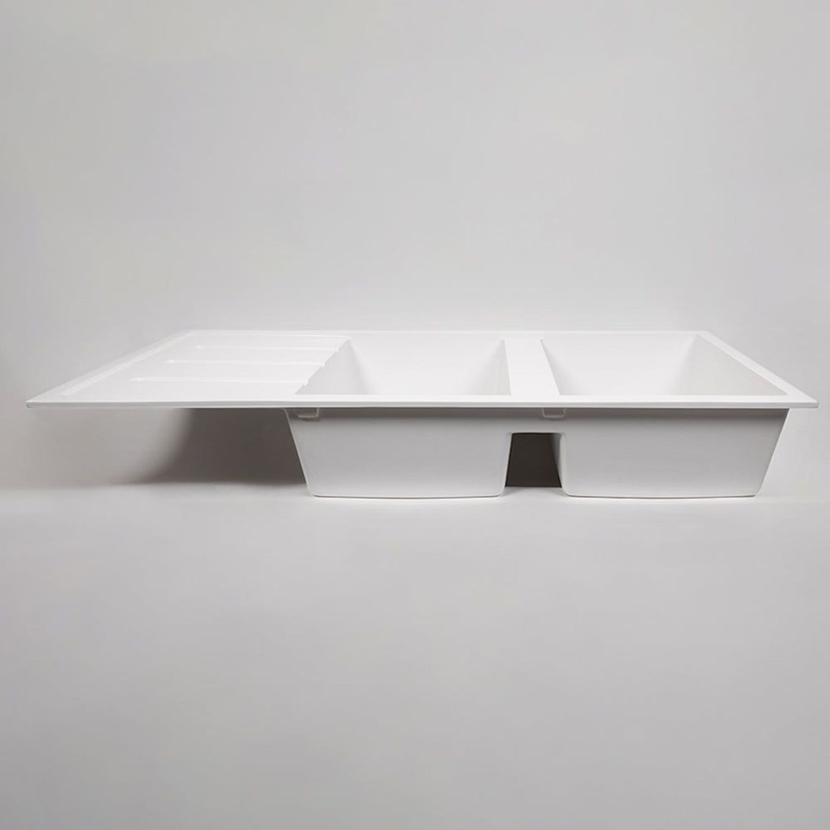 Darlene 1200x500 White Granite Drainboard Sink gallery detail image