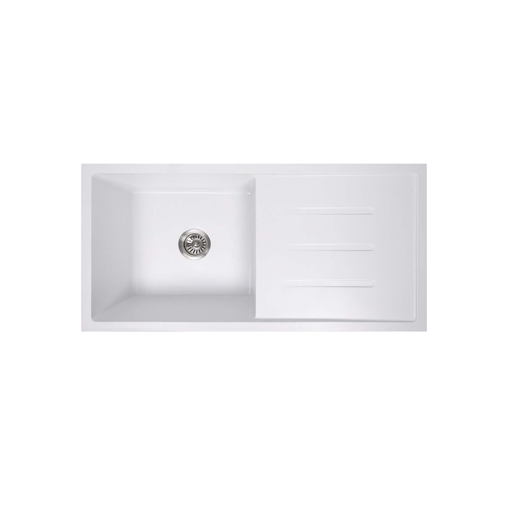 Randall 1000x500 White Granite Drainboard Sink gallery detail image