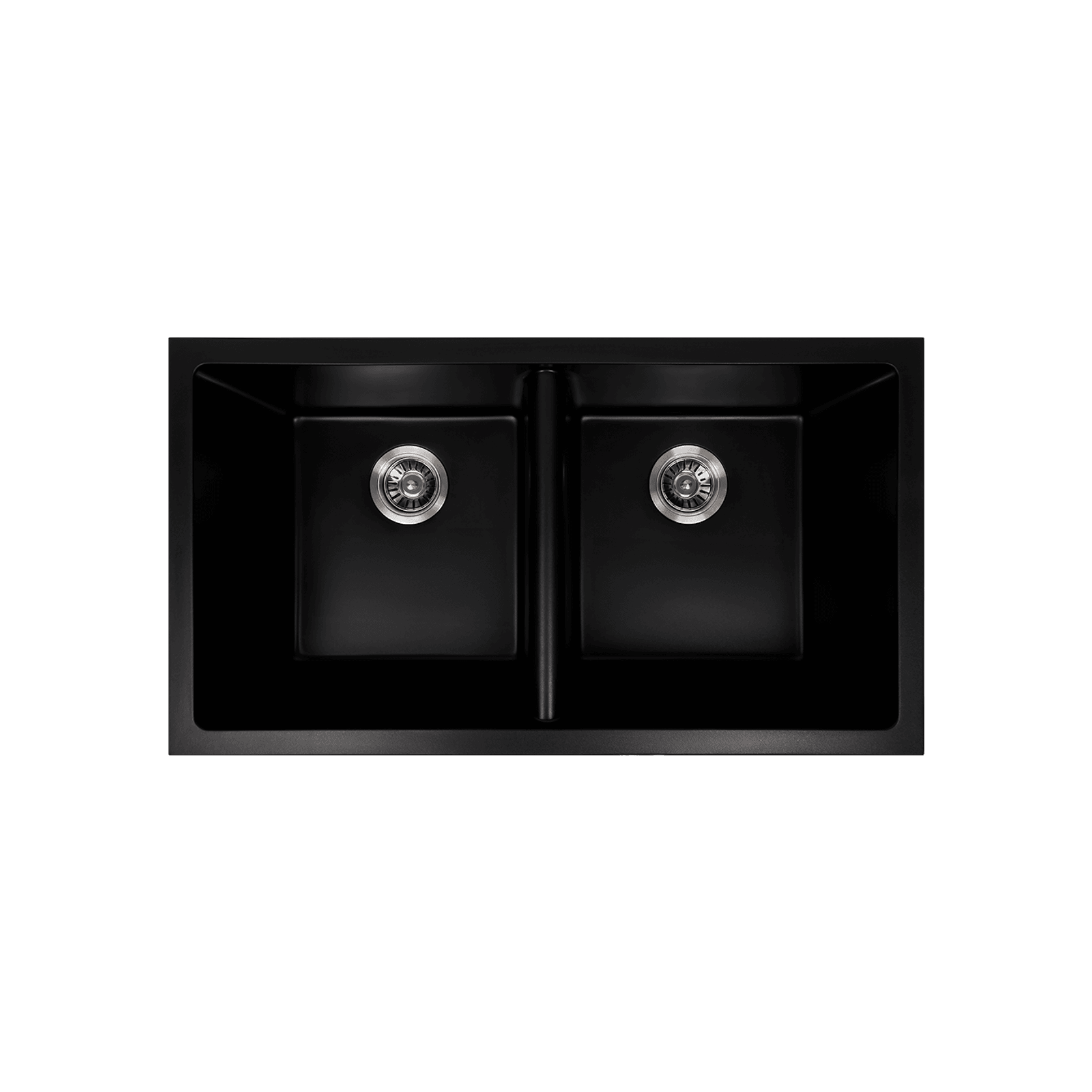 Keith 848x467 Black Granite Double Bowl Sink gallery detail image