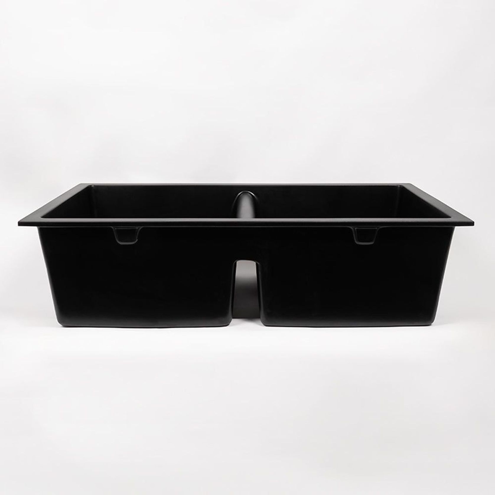 Keith 848x467 Black Granite Double Bowl Sink gallery detail image