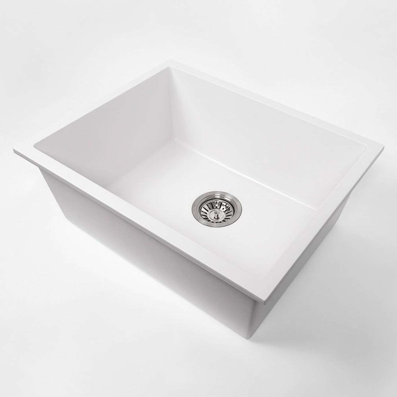 Donald 560x445 White Granite Square Single Bowl gallery detail image