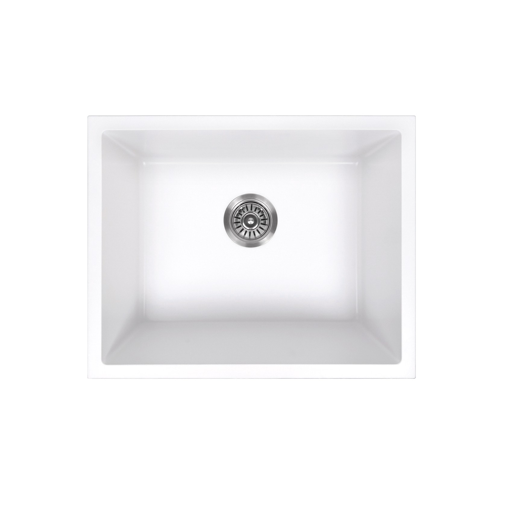 Donald 560x445 White Granite Square Single Bowl gallery detail image