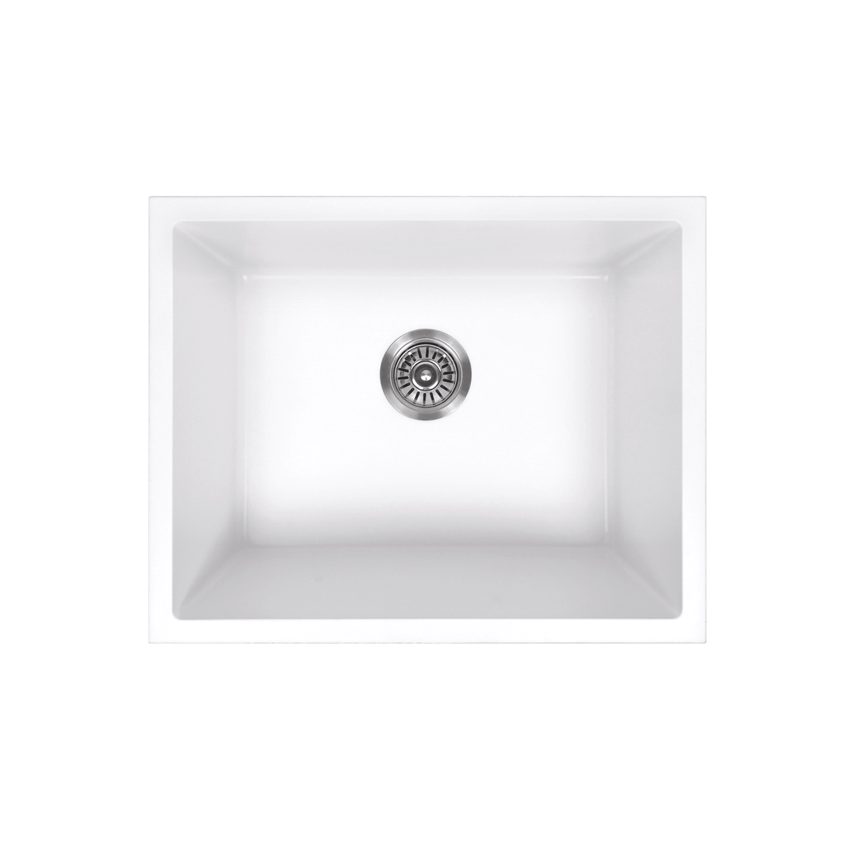 Donald 560x445 White Granite Square Single Bowl gallery detail image