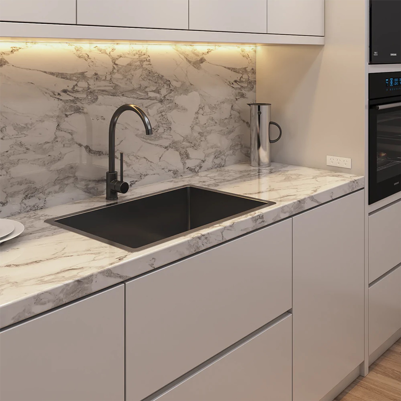 Brushed Gunmetal Avisa 700x450 Large Single Bowl Sink gallery detail image