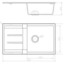 Fomos Sink 860 x 500mm gallery detail image