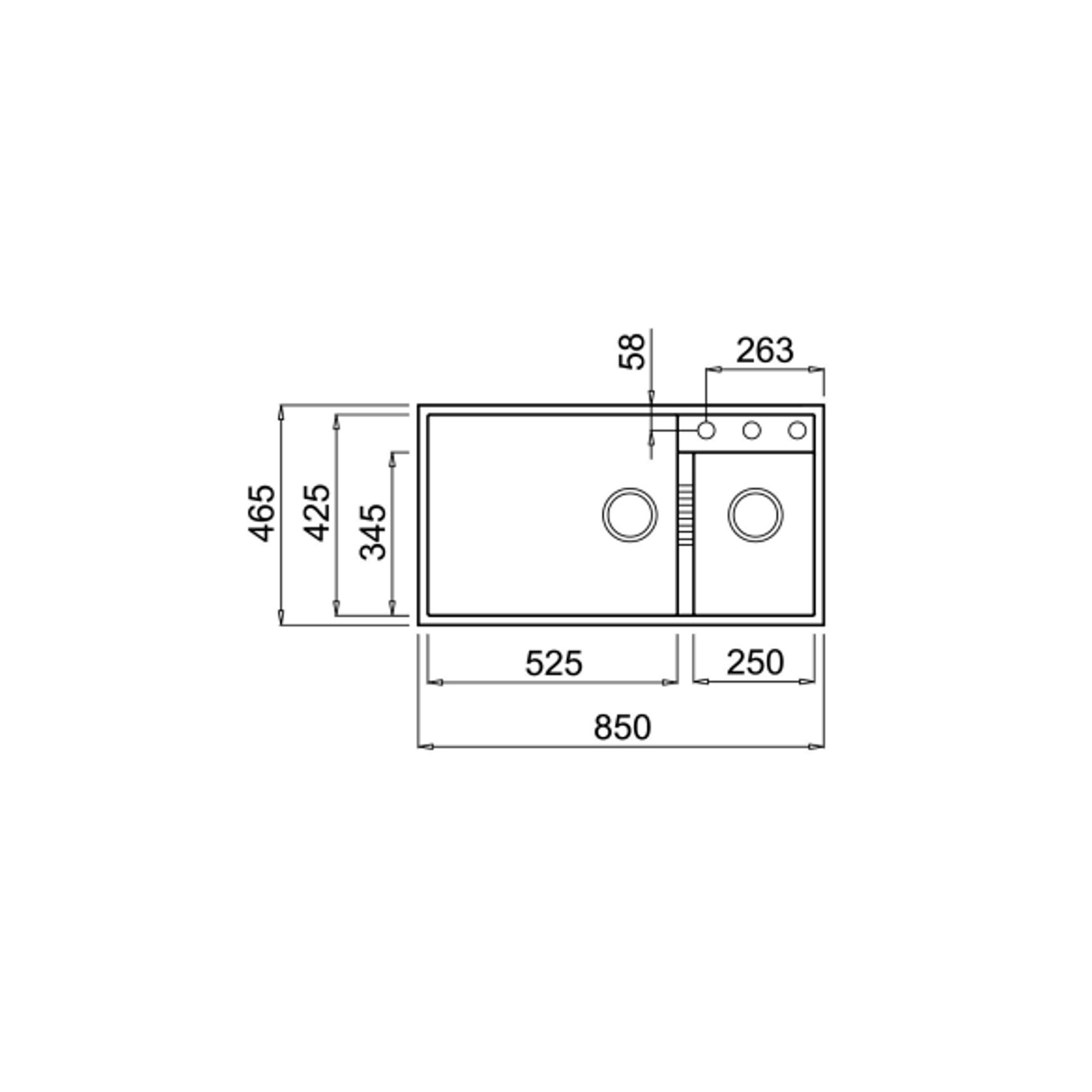 Elleci "Square" Large Capacity Granite Sink Undermount gallery detail image