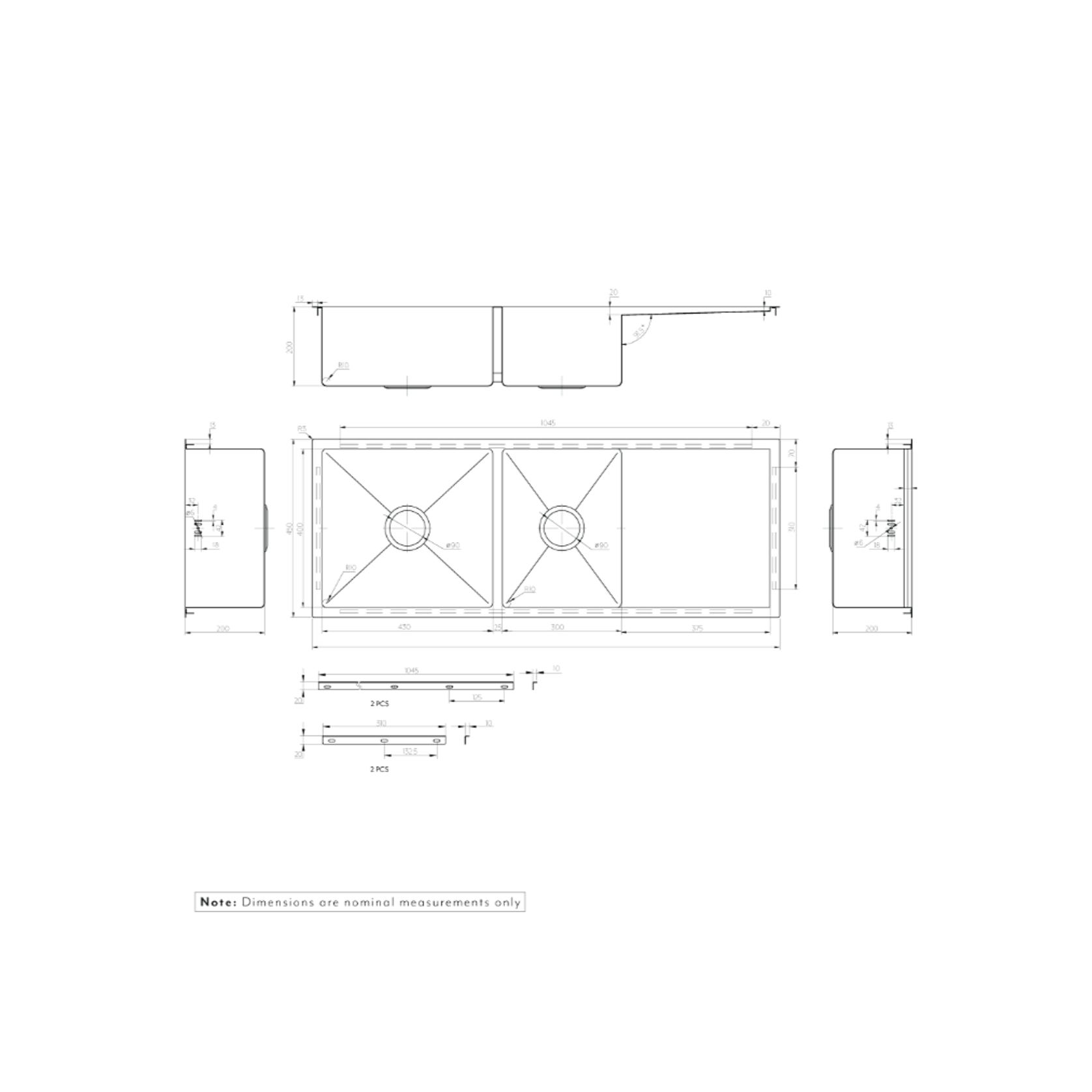 Ontario Double Sink (Overflow) gallery detail image