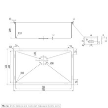 Vari Single Sink 750mm gallery detail image