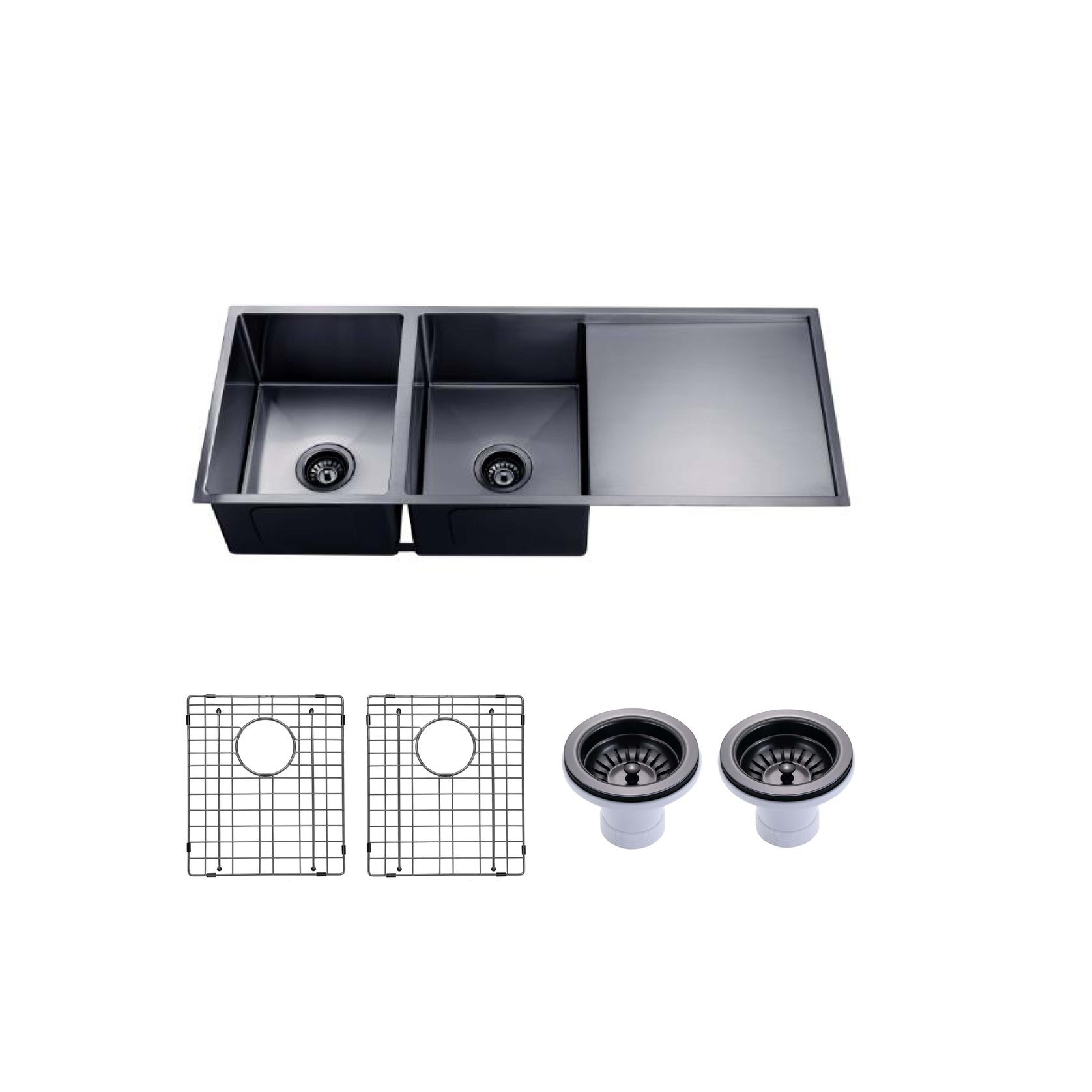 TWM9B | Stainless Steel Sink Double Bowl with Drainer gallery detail image