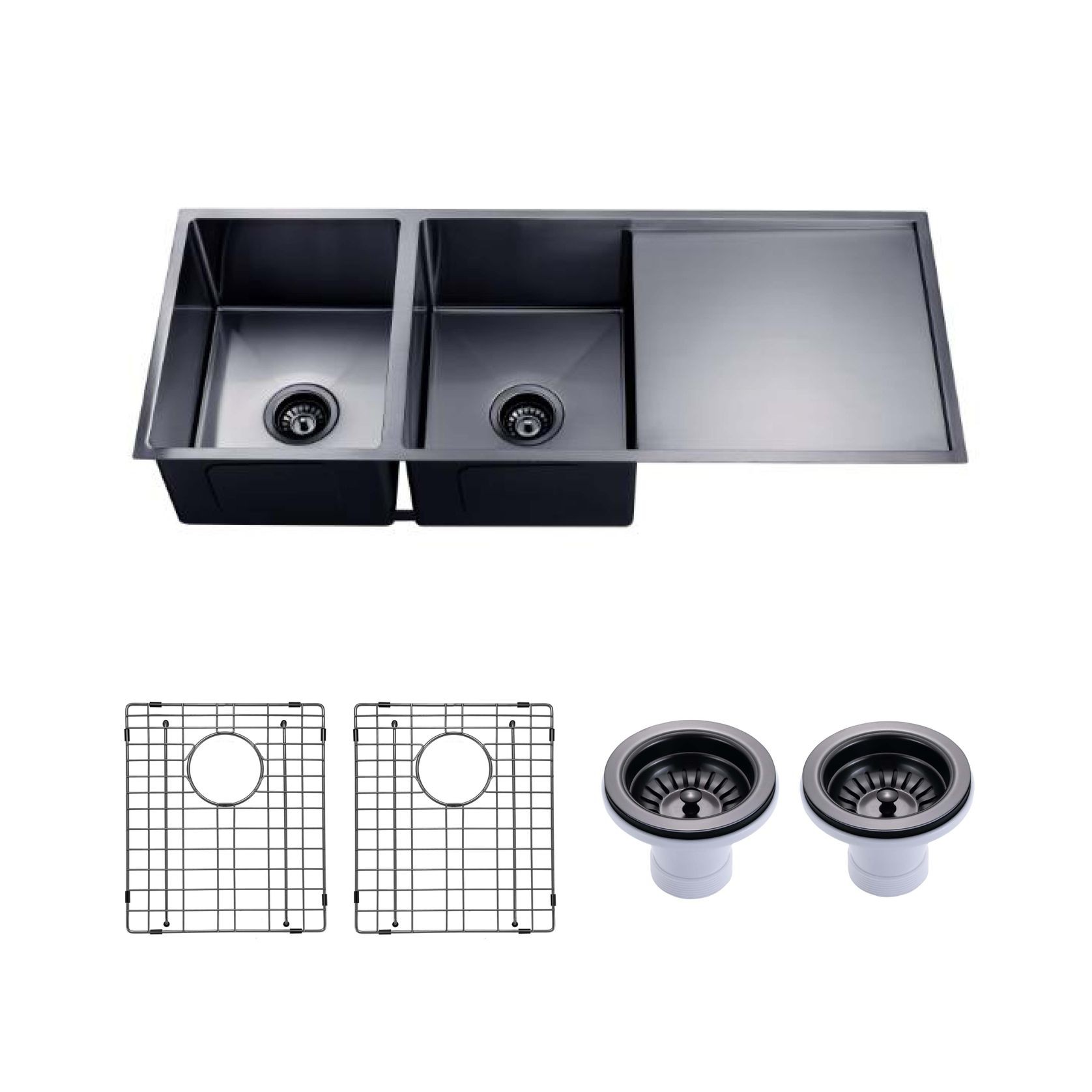 Gunmetal Stainless Steel PVD Double Bowl Kitchen Sink gallery detail image