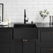 Black Butlers Sink 600mm European Fireclay - TK2418MB gallery detail image