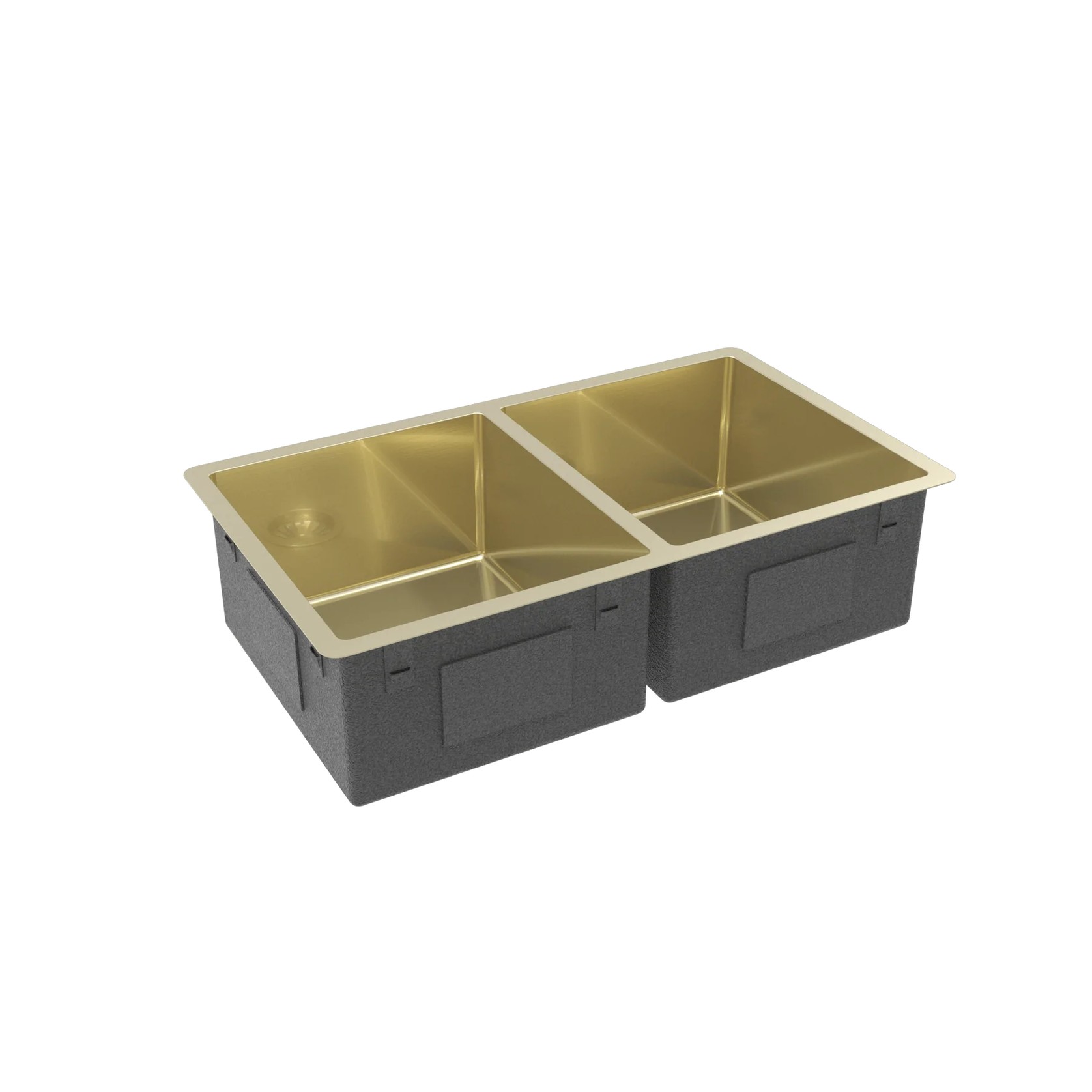 Brushed Brass Gold Madison 775x450 Double Bowl Sink gallery detail image
