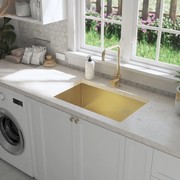 Brushed Brass Gold Avisa 700x450 Large Single Bowl Sink gallery detail image