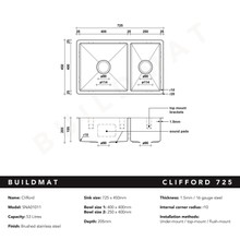 Clifford 725x450 Single & 1/4 Bowl Sink gallery detail image