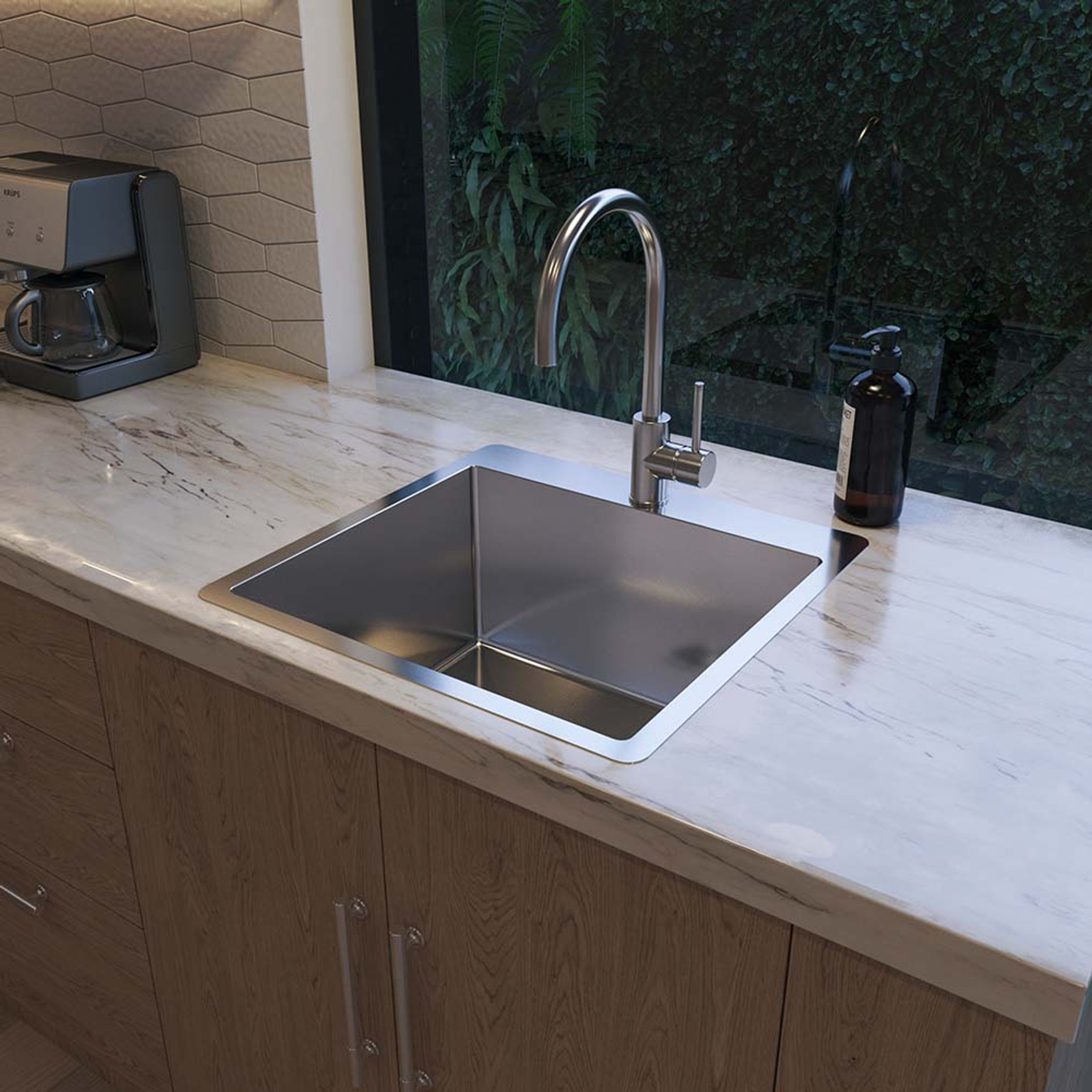 Leo 510x500 Single Bowl Tap Landing Sink gallery detail image