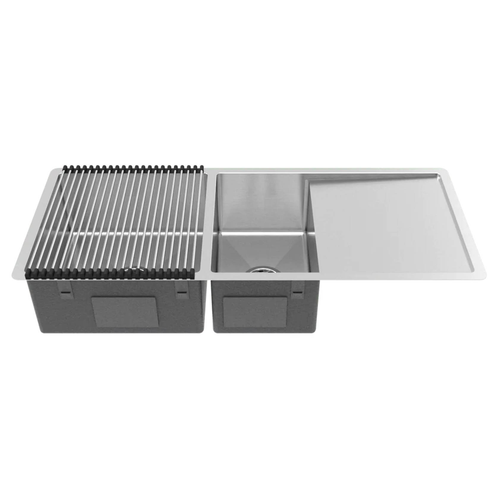 Logan 1075x450 Single & Qtr Bowl with Drain Board Sink gallery detail image