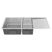 Logan 1075x450 Single & Qtr Bowl with Drain Board Sink gallery detail image