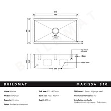 Marissa 810x450 XLarge Single Bowl Sink Trough gallery detail image