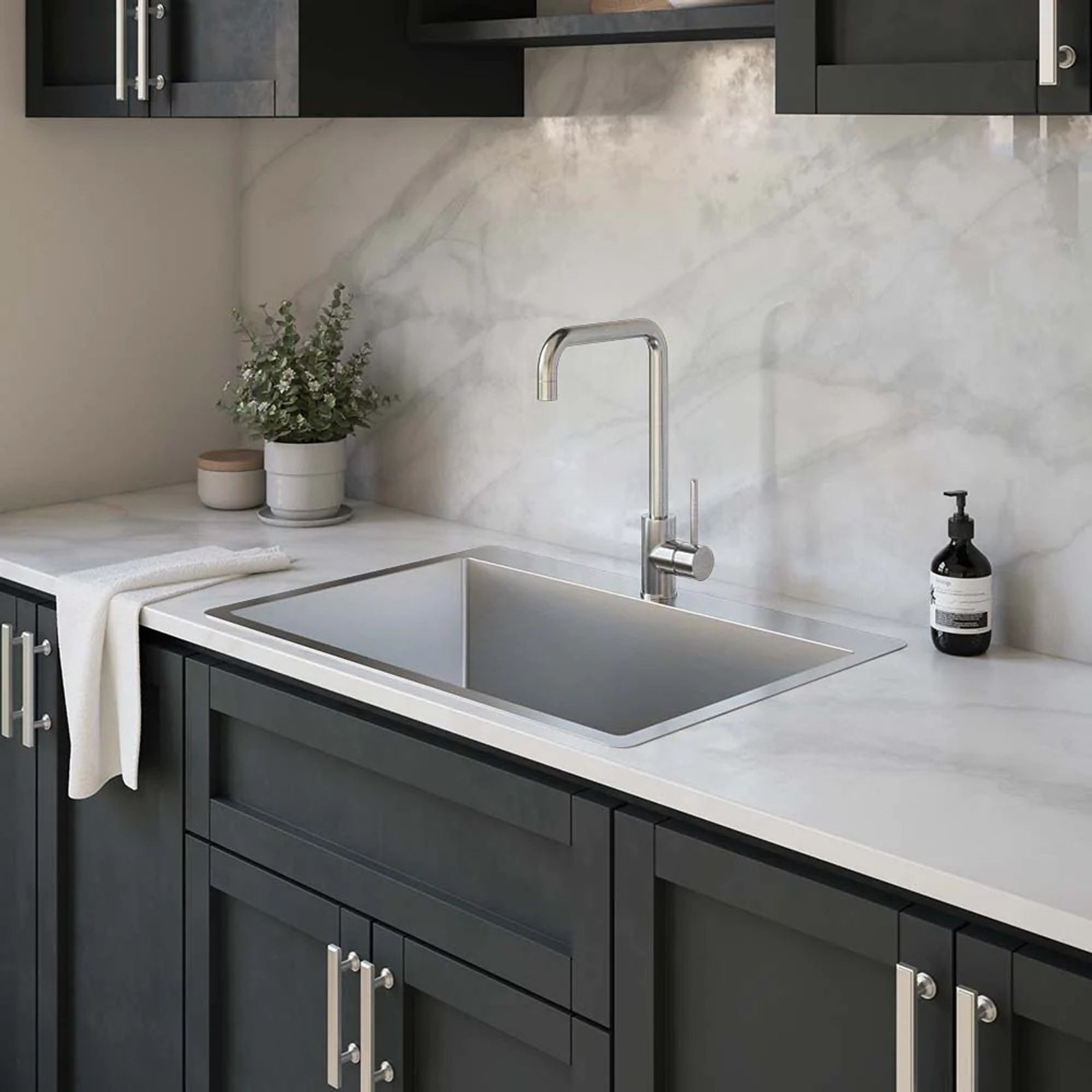 Noah 700x500 Large Single Bowl Tap Landing Sink gallery detail image