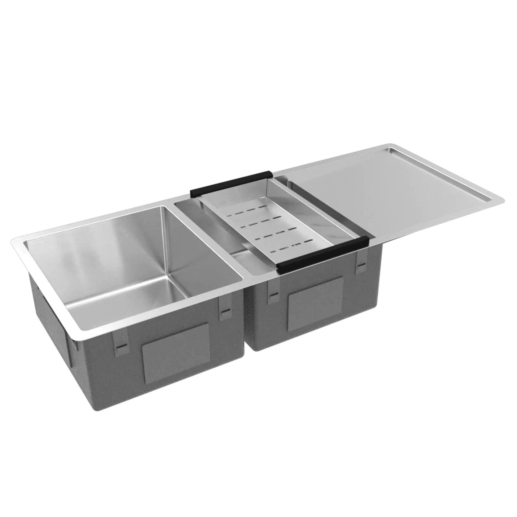 Orlando 1125x450 Double Bowl with Drain Board Sink gallery detail image