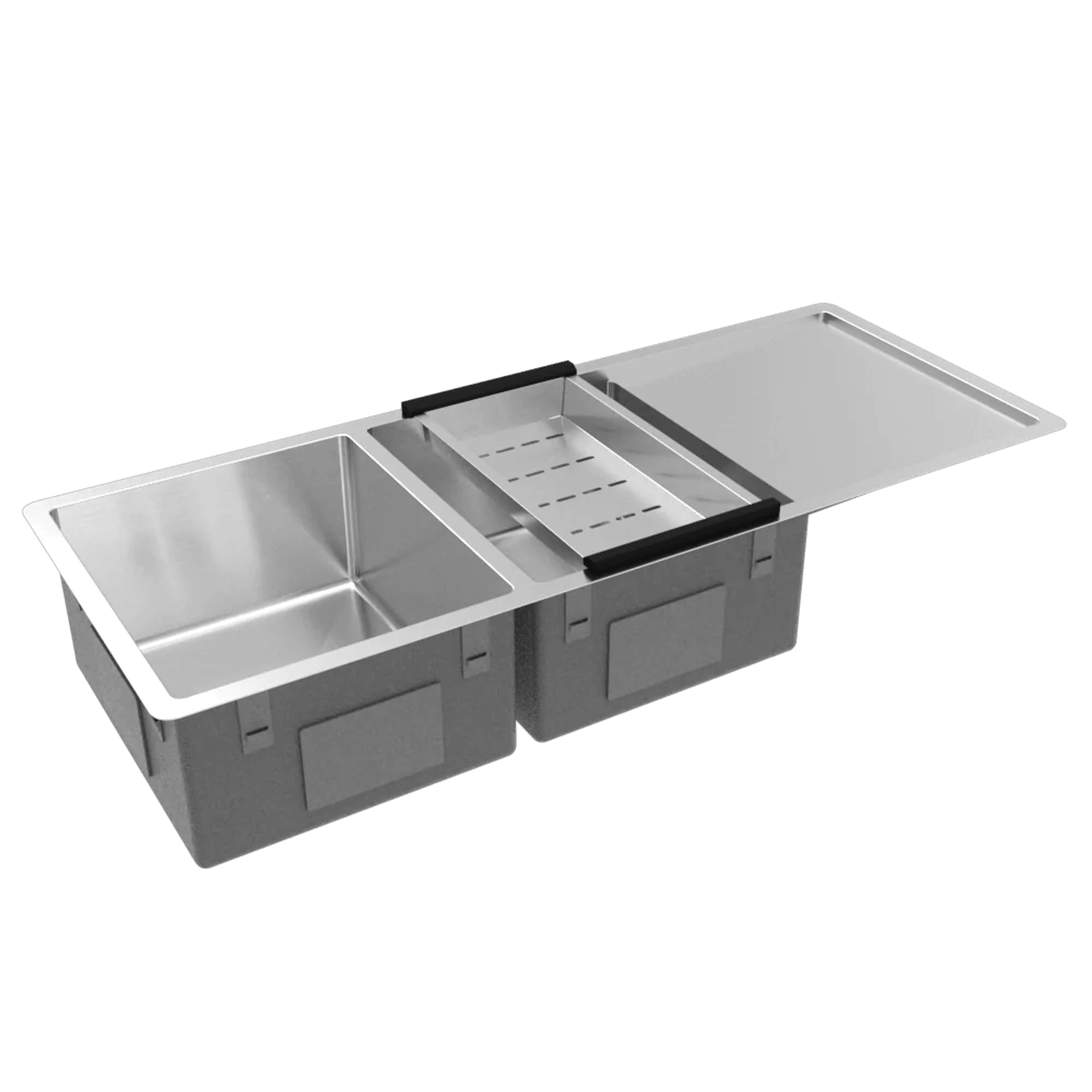 Orlando 1125x450 Double Bowl with Drain Board Sink gallery detail image