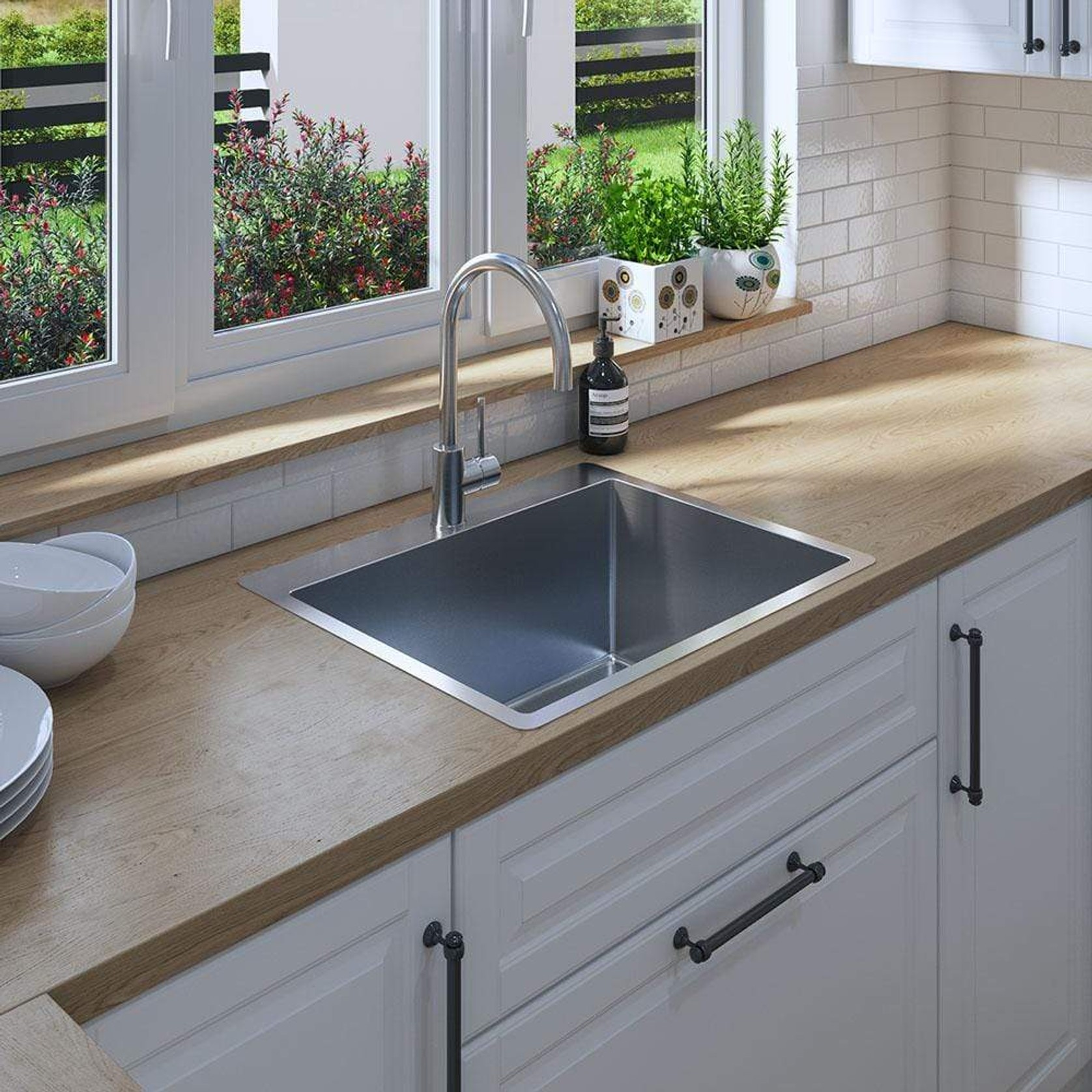 River 600x500 Medium Single Bowl Tap Landing Sink gallery detail image