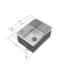 Willow 600x450 Medium Single Bowl Sink gallery detail image