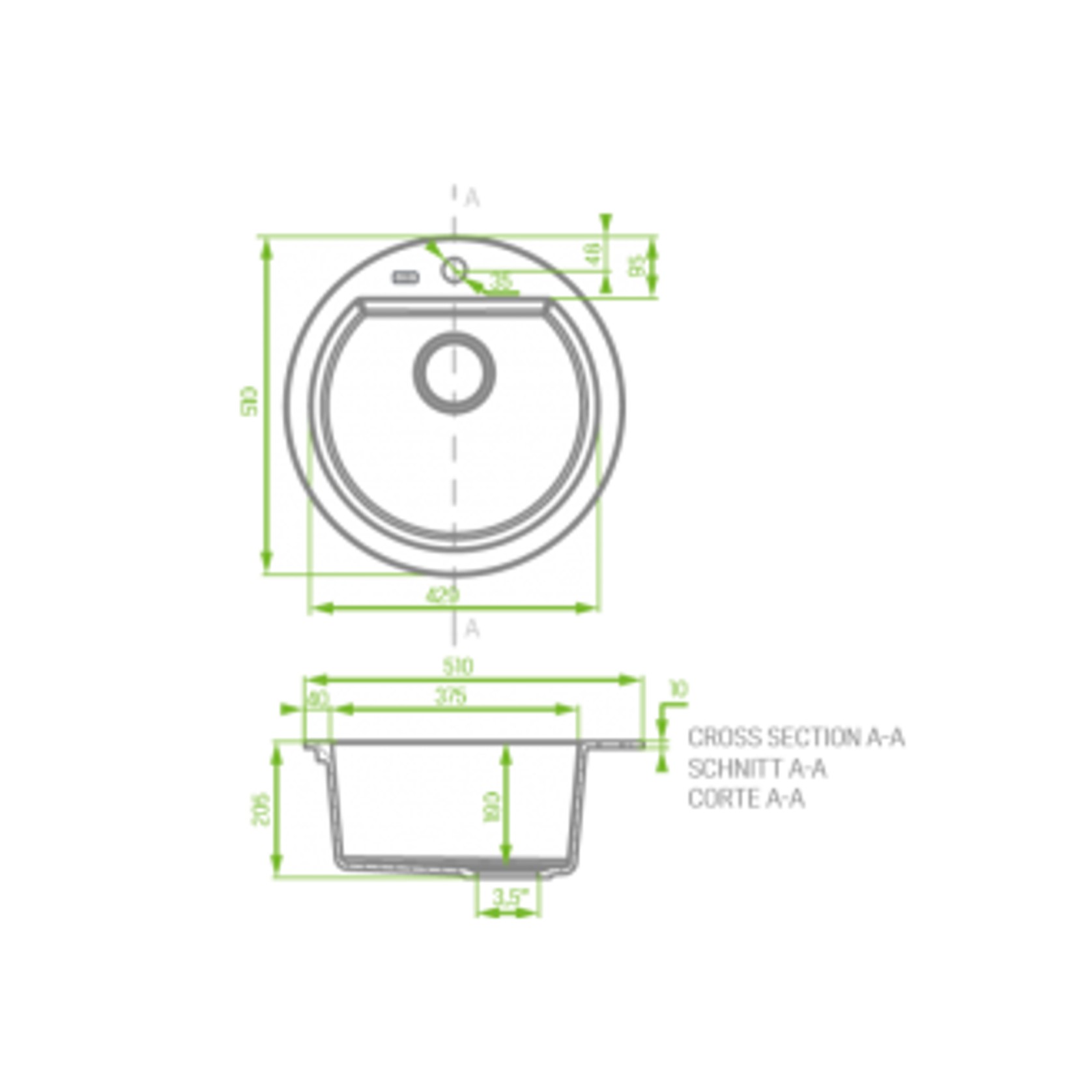 Laveo Granite Stone Sink Single Bowl LO-SBD480T gallery detail image