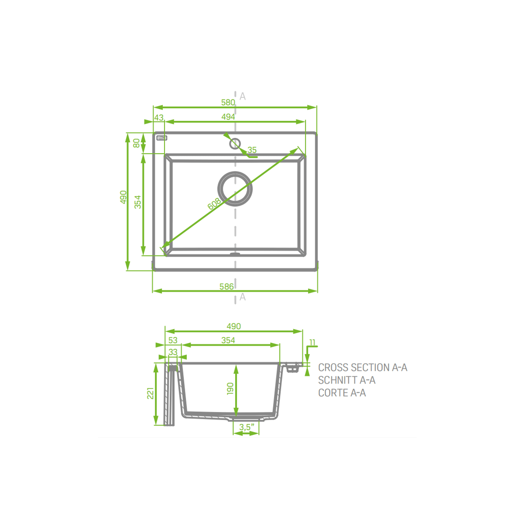 Laveo Granite Stone Sink Single gallery detail image