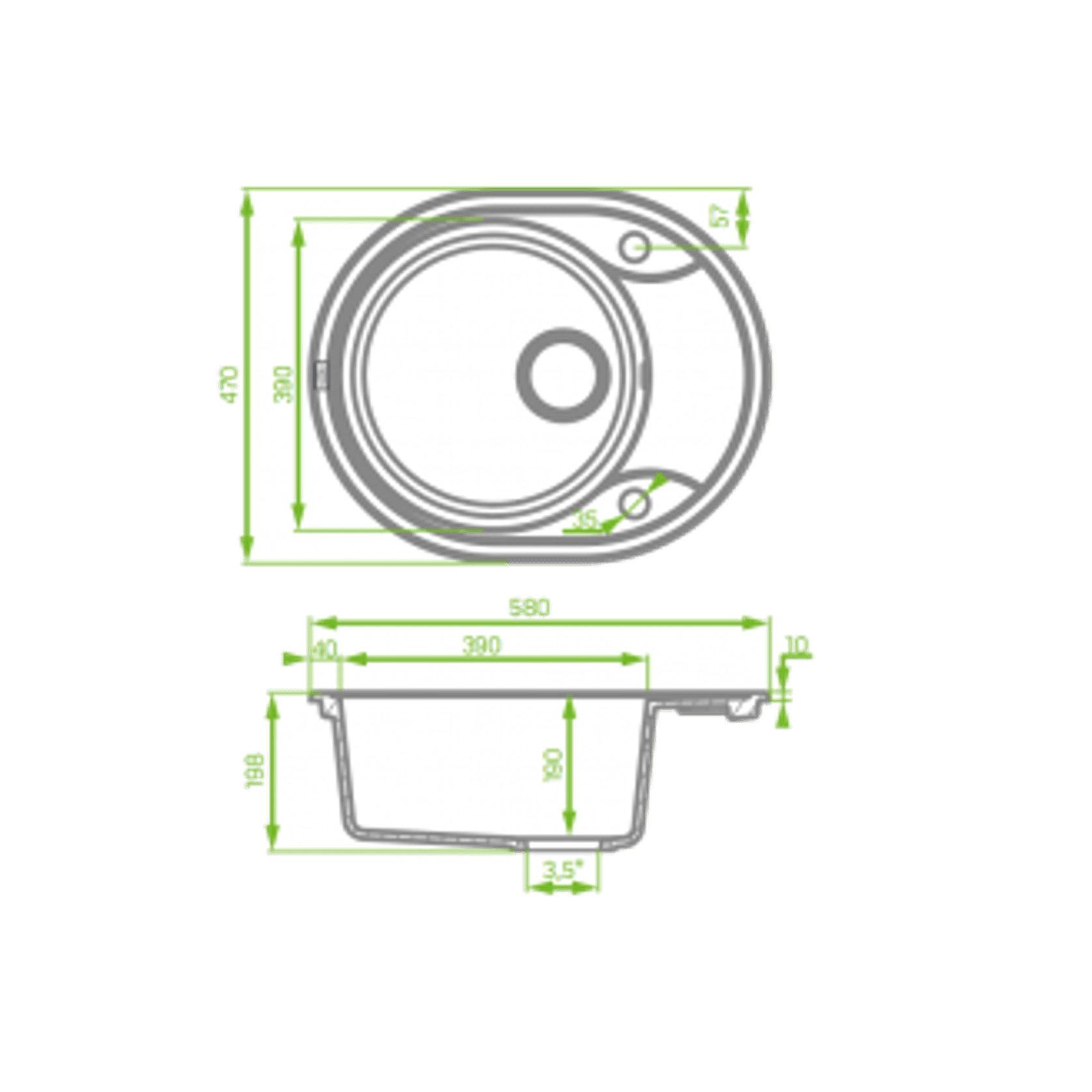 Laveo Granite Stone Sink Single Bowl gallery detail image